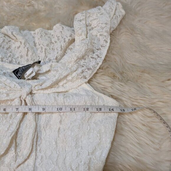 Vintage Chauncey St. Ivory Lace Midi Dress Women Size 5 - Picture 6 of 10